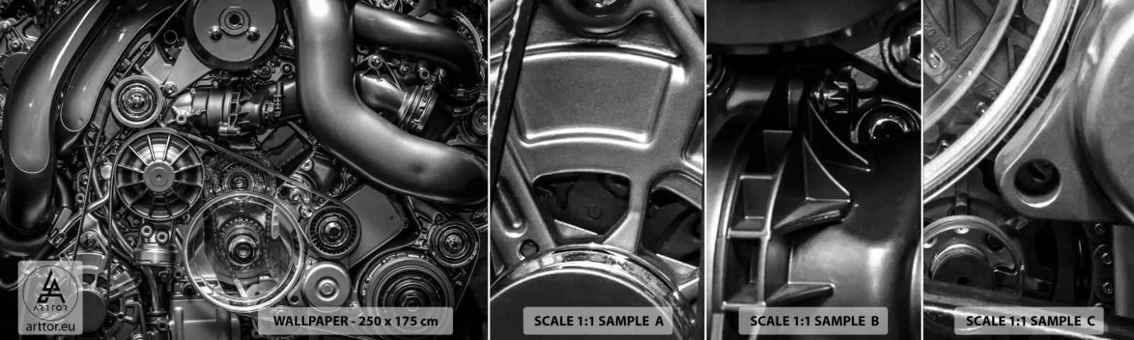 Fototapeta Vzorek Standard Eco - Poezie mechaniky - Motor, Mechanik, Kov - 100x30 cm