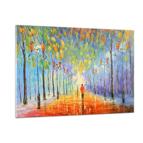 Obraz na skle - Noční píseň deště - 120x80 cm