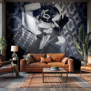 Fototapeta Premium Canvas - Dekorace, ozdoby, vzory… - Žena, Benátská maska, Modelka - 100x70 cm