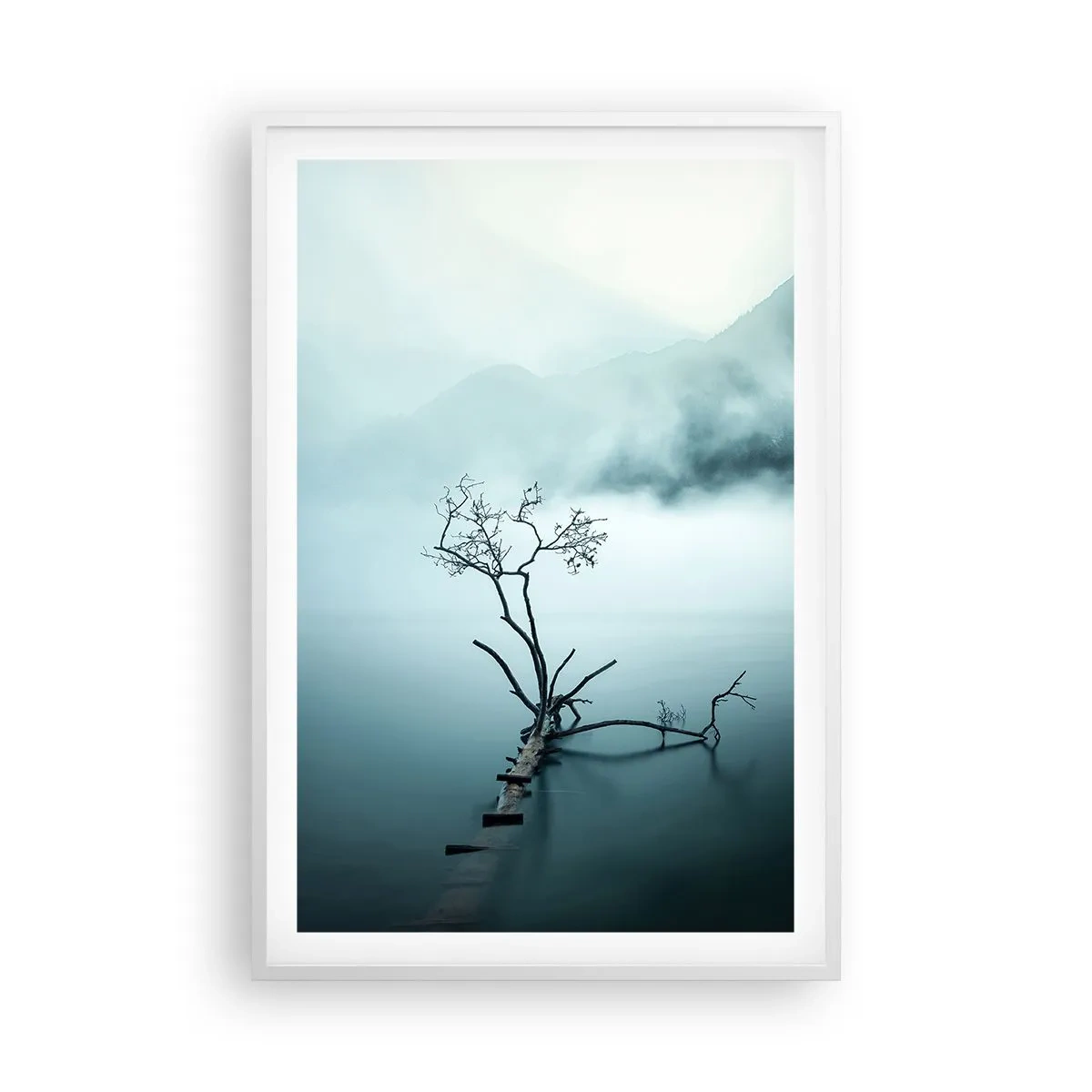 Plakát v bílém rámu - Z vody a mlhy - 61x91 cm