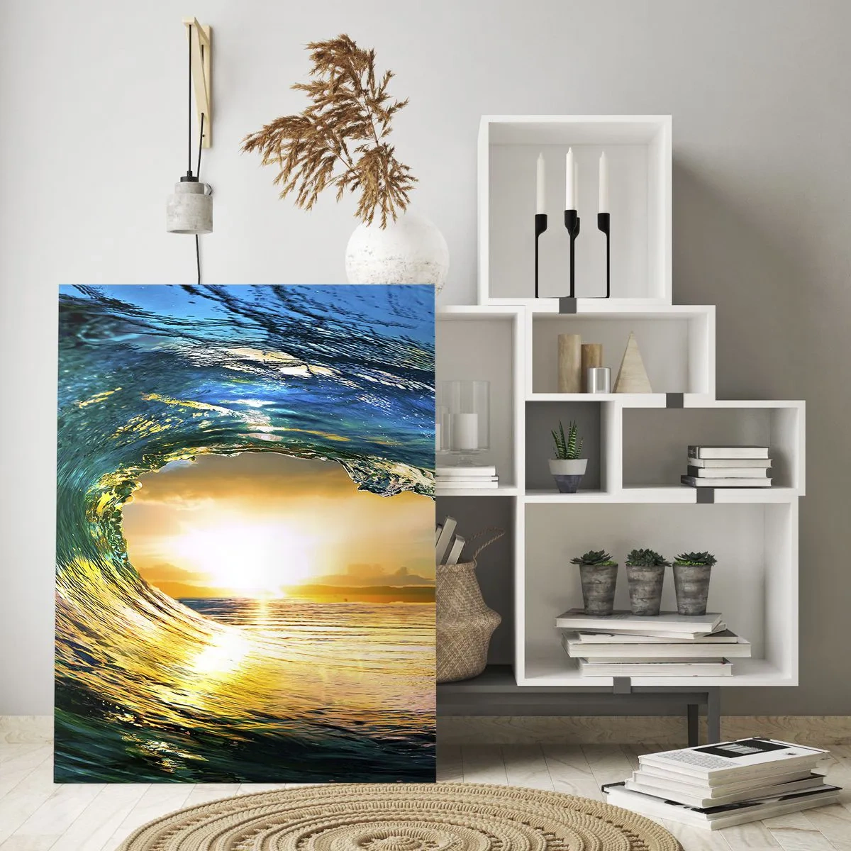 Obraz na skle - Ve smaragdově-zlatém křišťálu - 50x70 cm