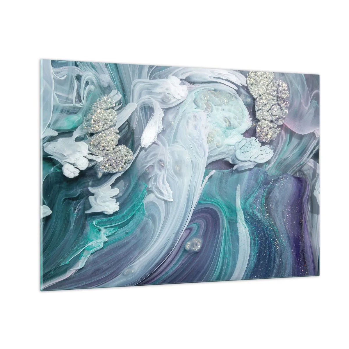 Obraz na skle - Proudy modré - 100x70 cm
