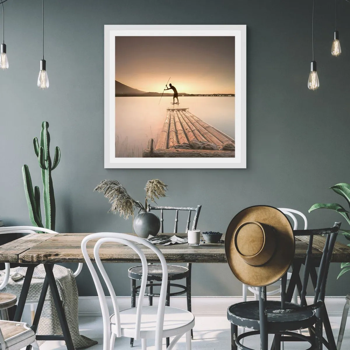 Plakát v bílém rámu - Před odpočinkem - 30x30 cm