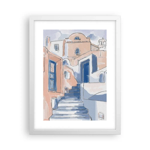 Plakát v bílém rámu - Exotické město - 30x40 cm