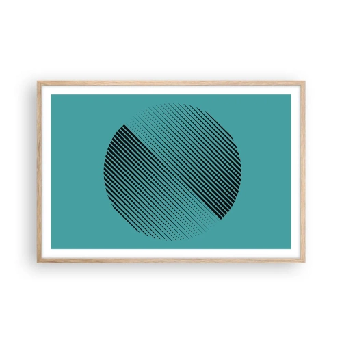 Plakát v rámu světlý dub - Kruh – geometrická variace - 91x61 cm