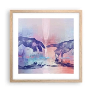 Plakát v rámu světlý dub - Božská jiskra života - 40x40 cm