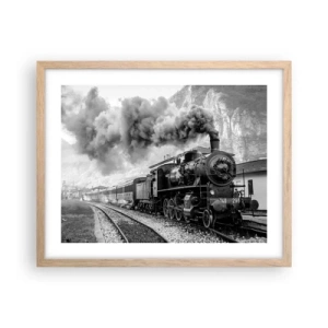 Plakát v rámu světlý dub - Stojí na nádraží… - 50x40 cm