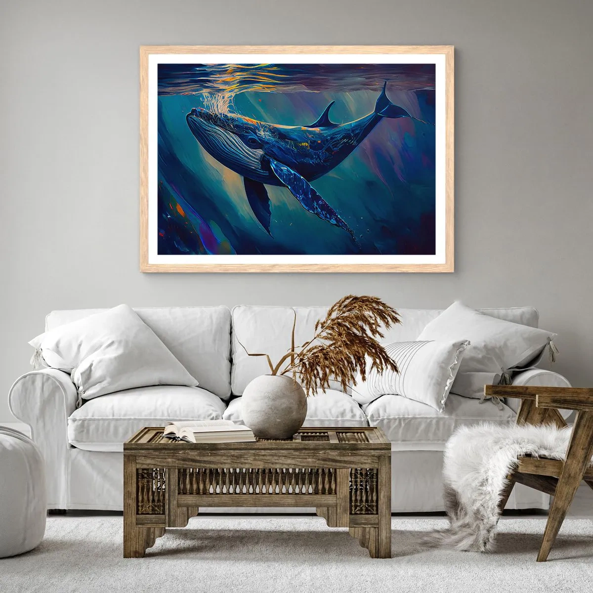 Plakát v rámu světlý dub - Vítej v mém světě - 50x40 cm