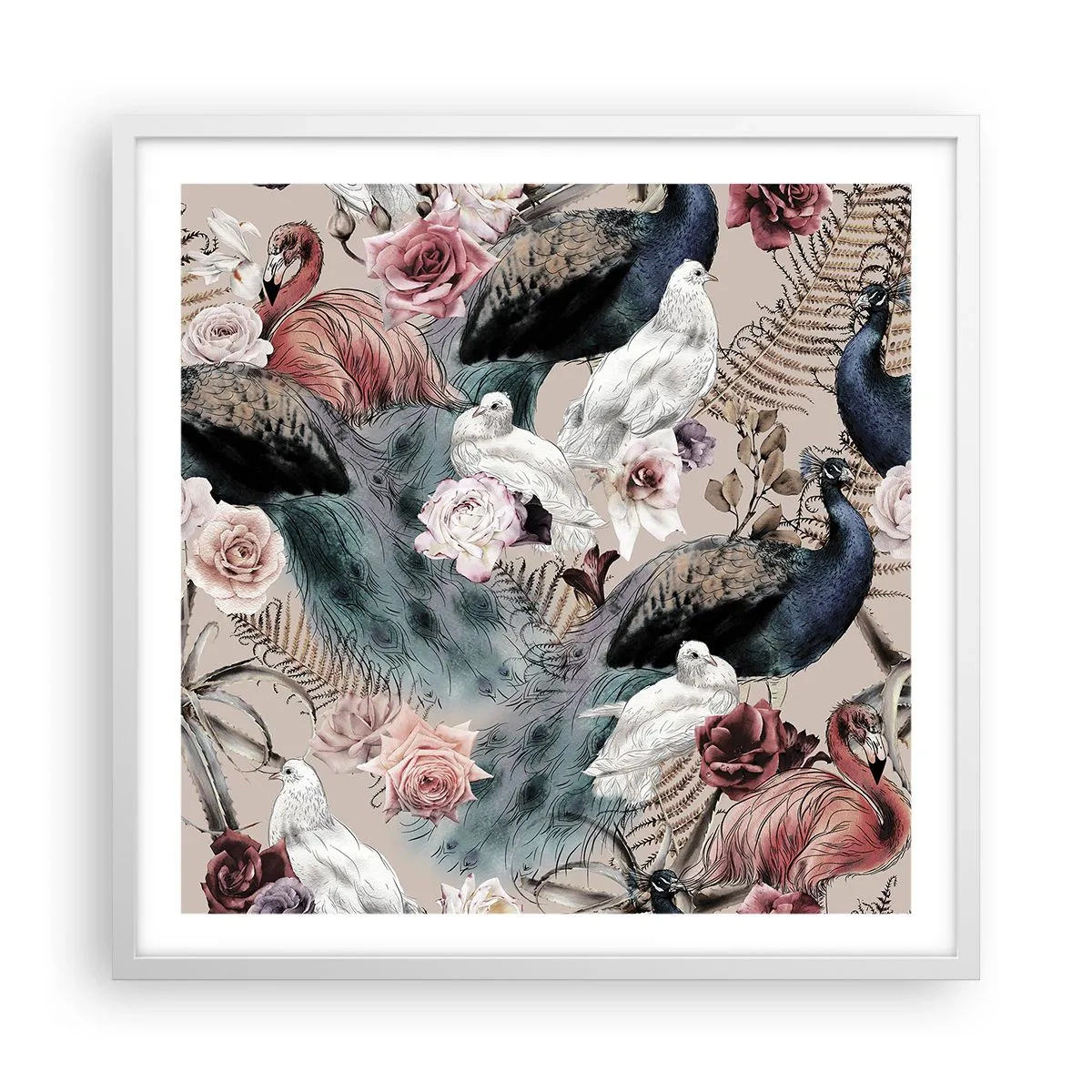 Plakát v bílém rámu - V palácové zahradě - 60x60 cm