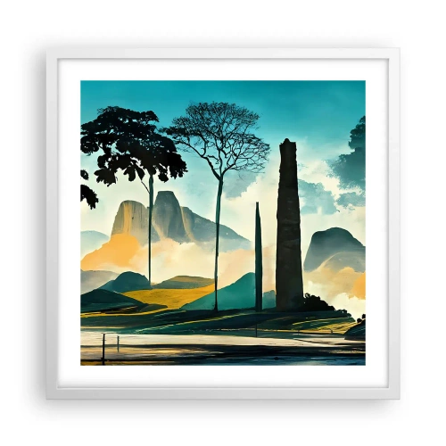 Plakát v bílém rámu - Výš a výš - 50x50 cm