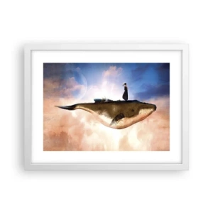 Plakát v bílém rámu - Surrealistická cesta - 40x30 cm