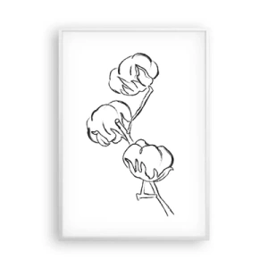 Plakát v bílém rámu - Bavlněné chmýří - 70x100 cm