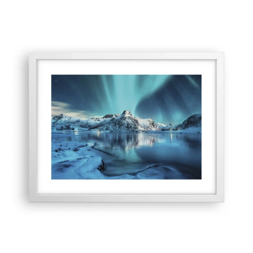 Plakát v bílém rámu - Noc plná světla - 40x30 cm