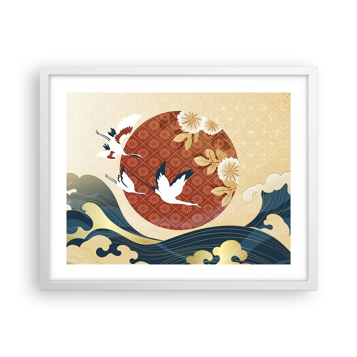 Plakát v bílém rámu - Japonská pohádka - 50x40 cm