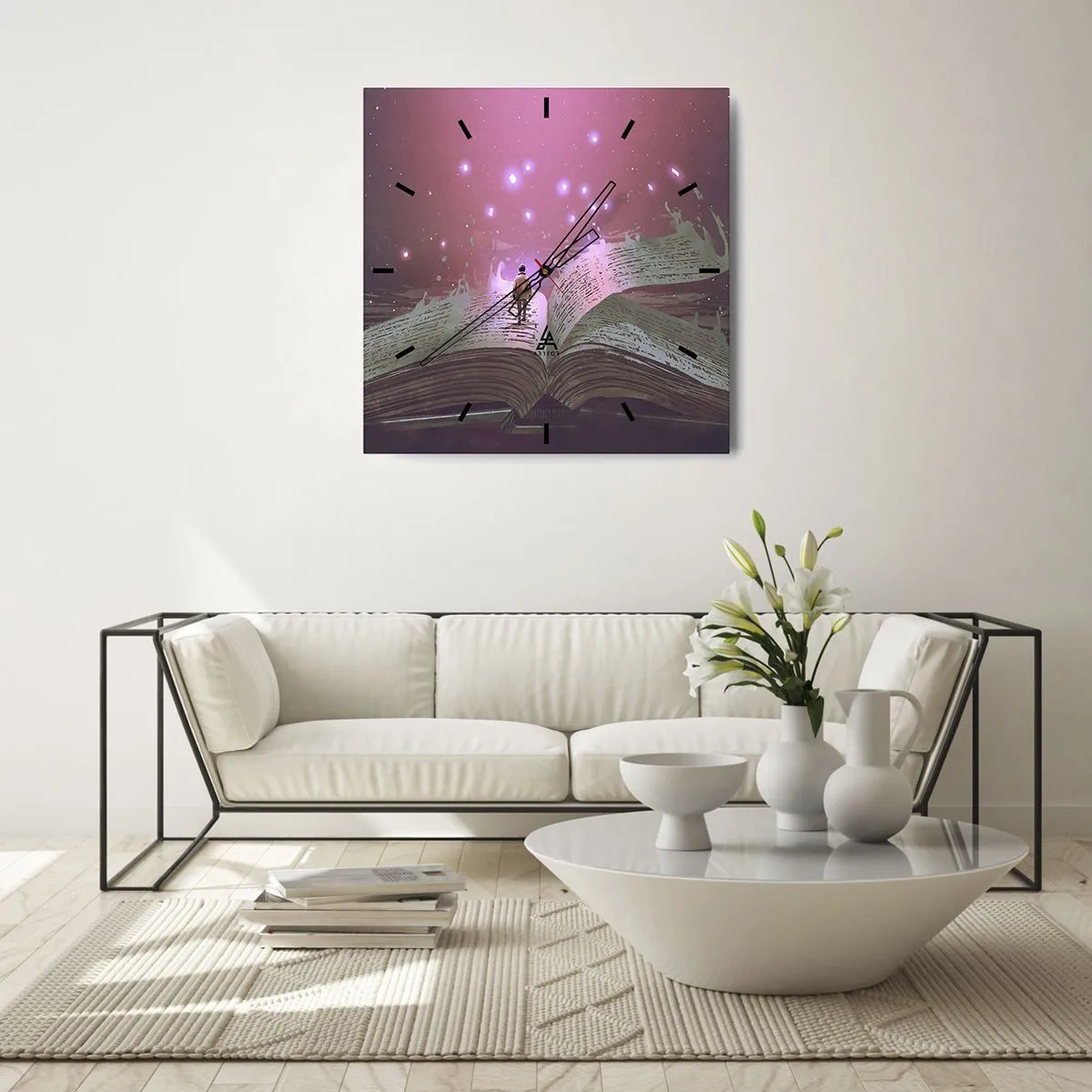 Nástěnné hodiny - Pozvánka do jiného světa - přečti si to! - 40x40 cm