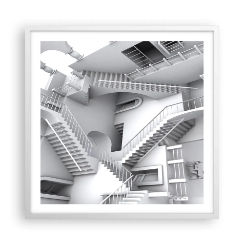 Plakát v bílém rámu - Paradoxy prostoru - 60x60 cm