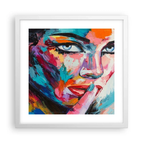 Plakát v bílém rámu - Naše první tajemství - 40x40 cm