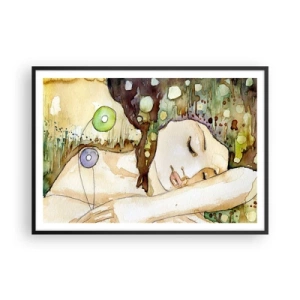 Plakát v černém rámu - Smaragdově-fialový sen - 100x70 cm