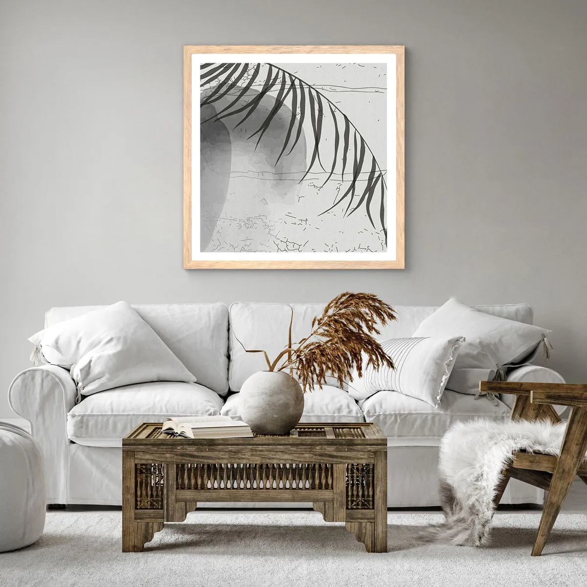 Plakát v rámu světlý dub - Subtilní exotika přírody - 40x40 cm