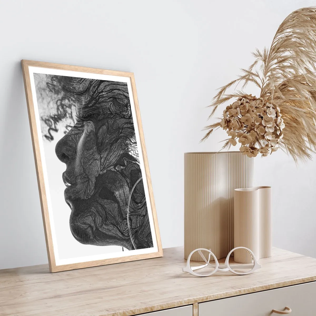 Plakát v rámu světlý dub - Zapletená ve snech - 61x91 cm