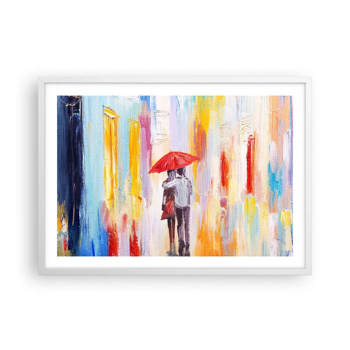 Plakát v bílém rámu - Ať prší dál - 70x50 cm