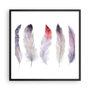 Plakát v černém rámu - Jemné jako různobarevná mlha - 60x60 cm