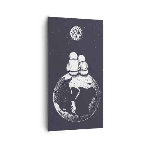 Obraz na plátně - Vesmírná love story - 65x120 cm