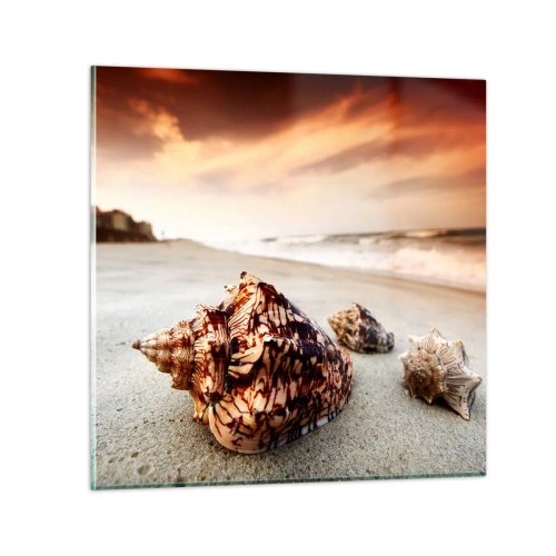 Obraz na skle - Vyvrženci vln - 50x50 cm