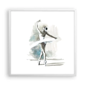 Plakát v bílém rámu - Zakletá do labutě - 60x60 cm