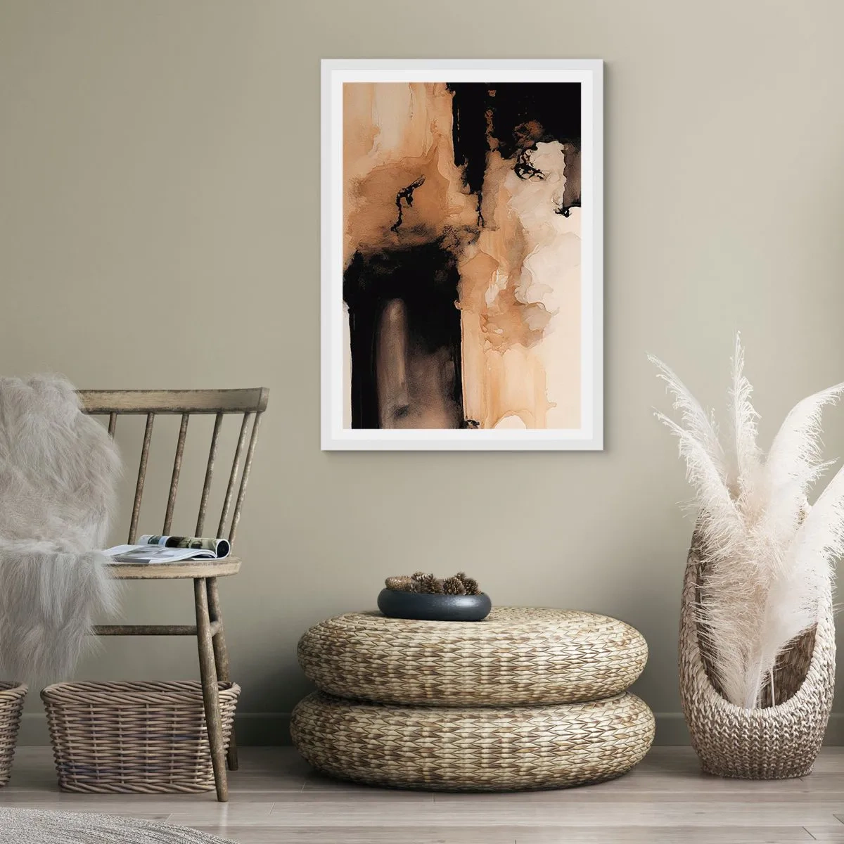 Plakát v bílém rámu - Poutavá abstrakce - 61x91 cm