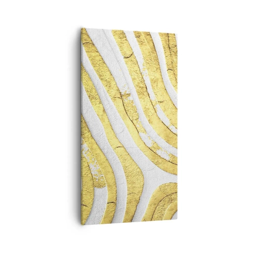 Obraz na plátně - Kompozice v bílé a zlaté - 55x100 cm