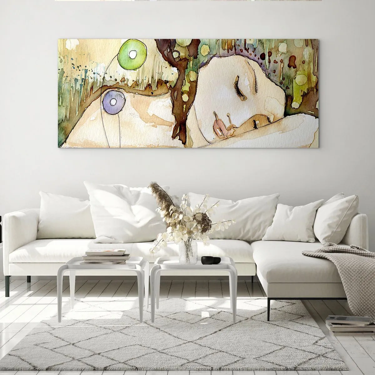 Obraz na skle - Smaragdově-fialový sen - 100x40 cm