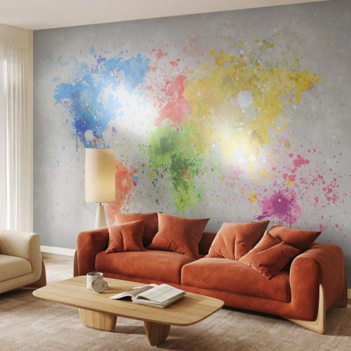 Fototapeta Samolepicí Deluxe Sticker - Všechny barvy světa - Mapa světa, Kontinenty, Cestování - 300x210 cm