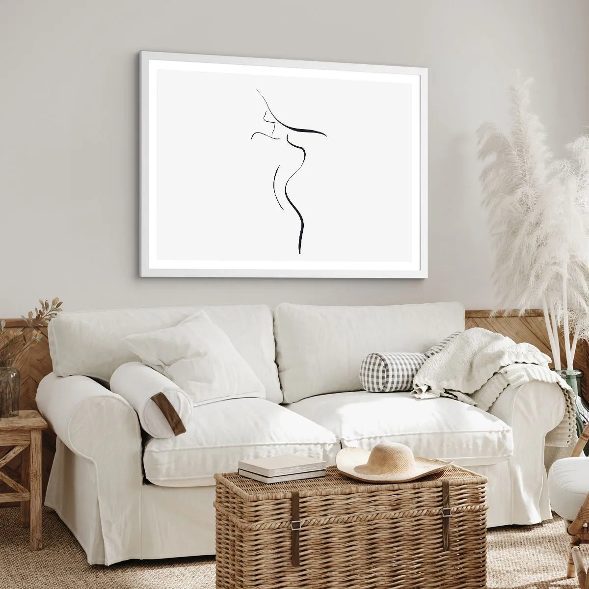 Plakát v bílém rámu - Nepolapitelná jako vlna - 91x61 cm