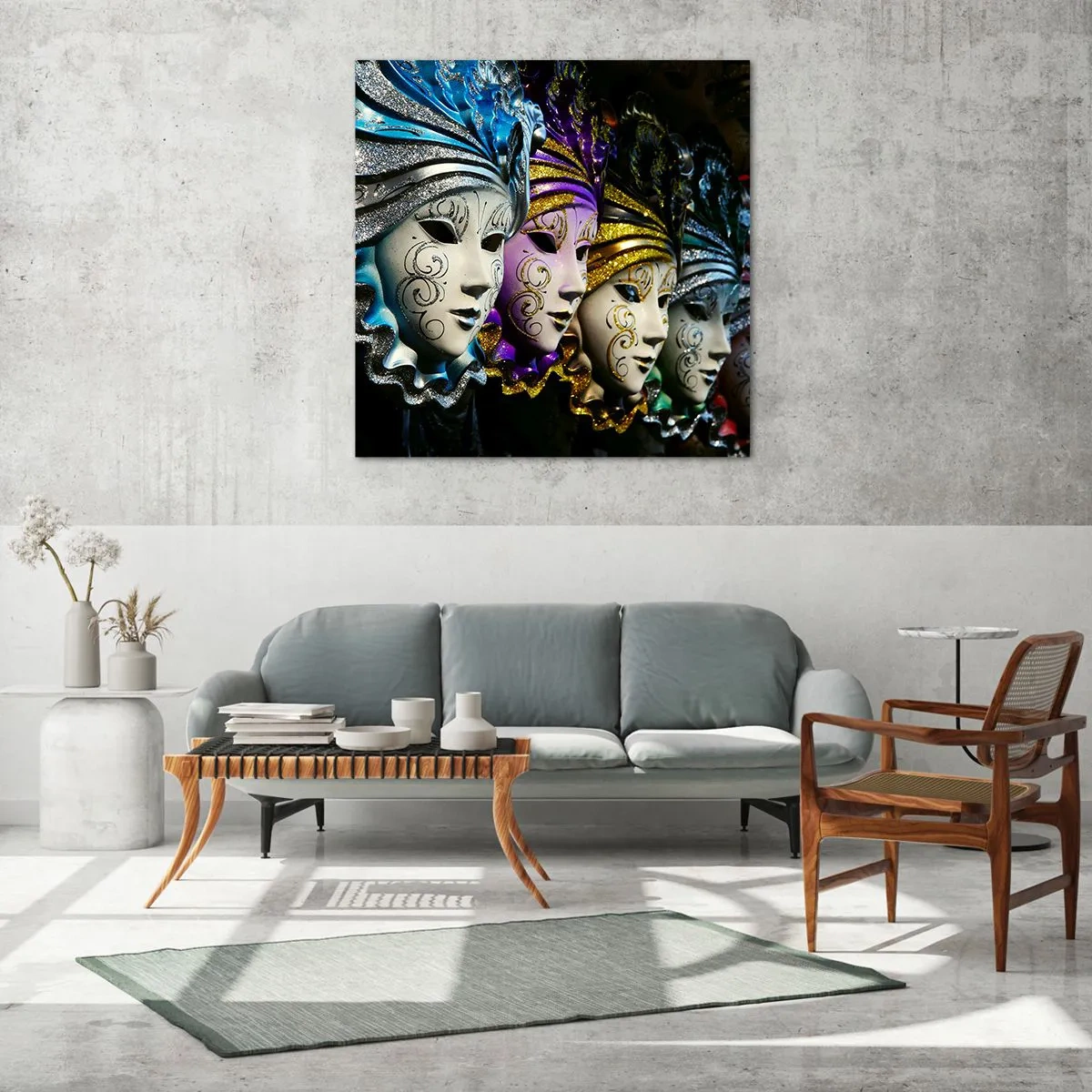 Obraz na skle - Tajemství ve zlaté a ve stříbrné - 70x70 cm