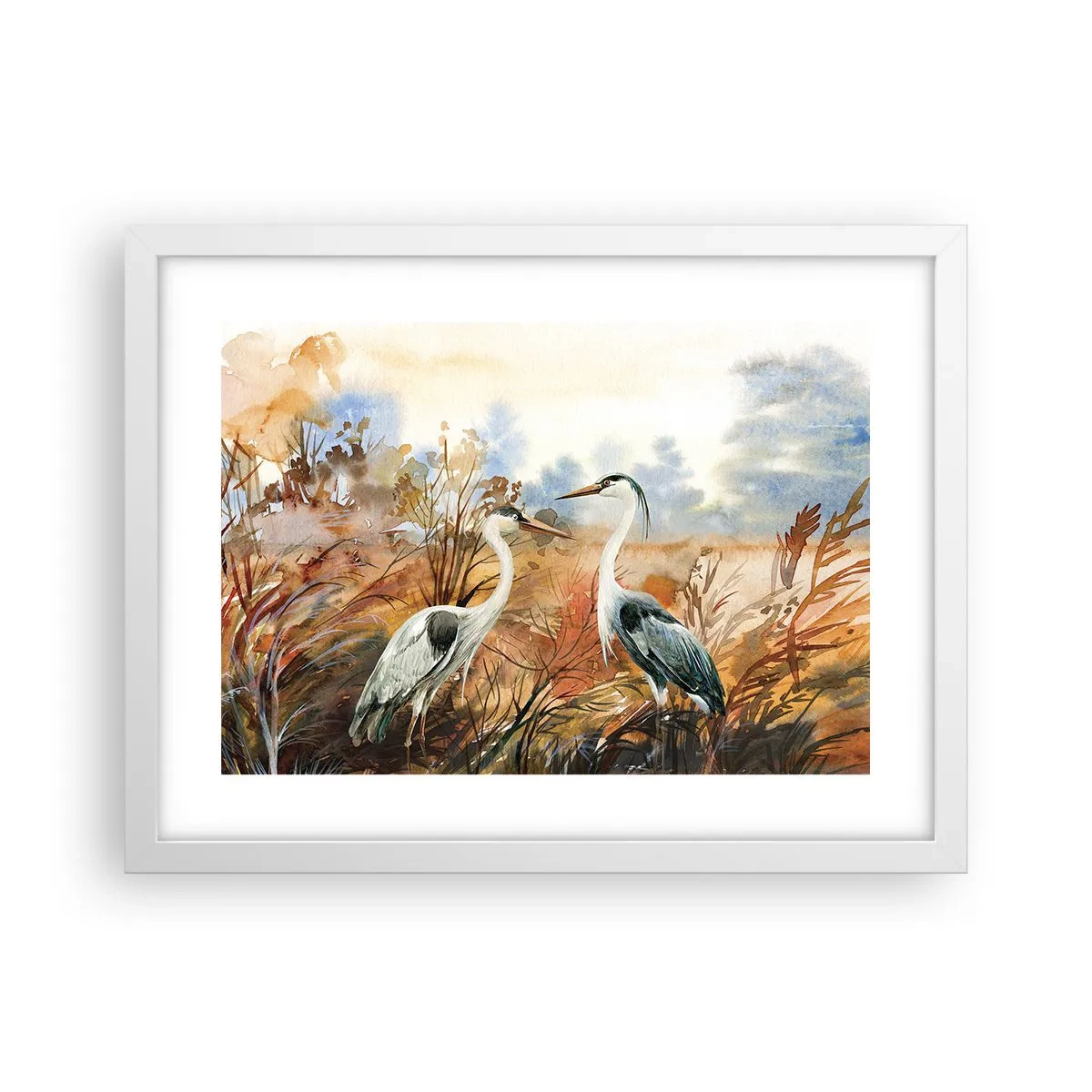Plakát v bílém rámu - Kam na podzim? - 40x30 cm