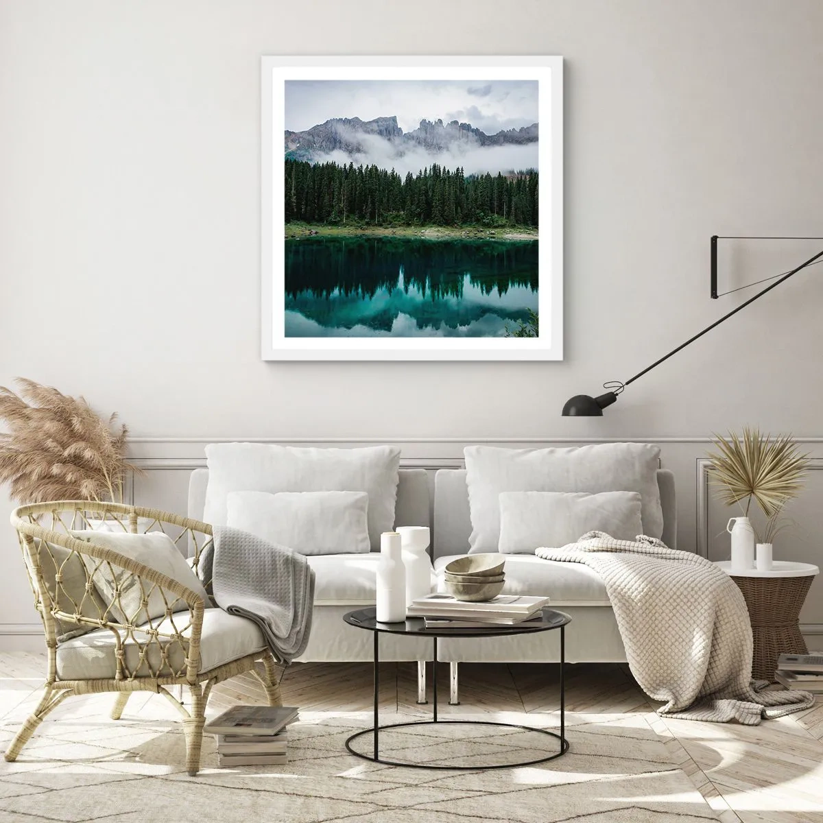 Plakát v bílém rámu - Tiše, tiše, neprobuďme spící vodu…. - 50x50 cm