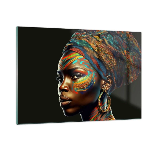 Obraz na skle - Africká královna - 120x80 cm