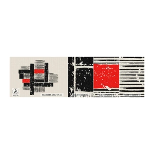 Vzor Fototapety Samolepicí Deluxe Sticker - Červené a černé - Abstrakce, Moderní umění, Průmyslový - 100x30 cm