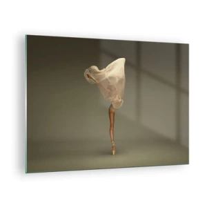 Obraz na skle - Tanečnice v delikátní póze se zdviženým závojem - 70x50cm - Hned poletí - Moderní nástěnná dekorace do obývacího pokoje a ložnice ARTTOR