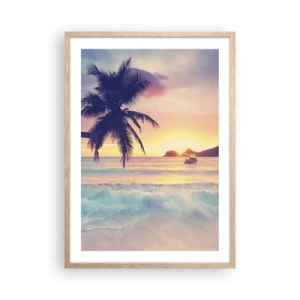 Plakát v rámu světlý dub - Večer v zátoce - 50x70 cm