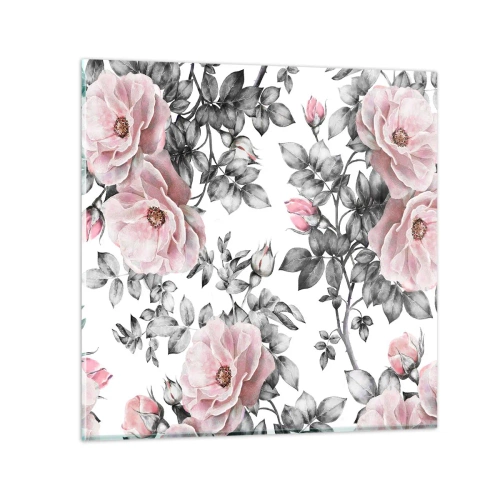 Obraz na skle - Ztratit se v květinách růží - 50x50 cm