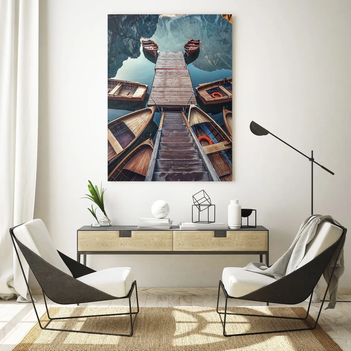 Obraz na skle - Čekám v přístavu - 50x70 cm