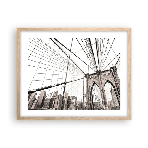 Plakát v rámu světlý dub - Newyorská katedrála - 50x40 cm