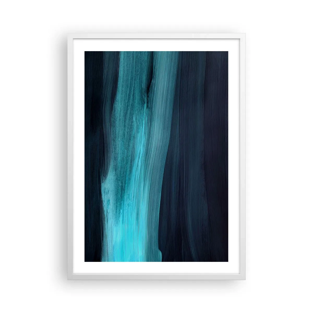 Plakát v bílém rámu - Pluj s proudem - 50x70 cm