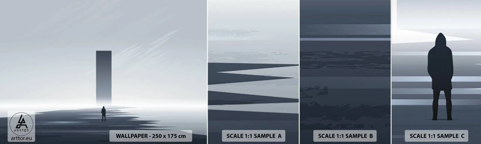 Vzor Fototapety Samolepicí Deluxe Sticker - Příležitost nebo hrozba? - Minimalismus, Moderní, Osamělost - 100x30 cm