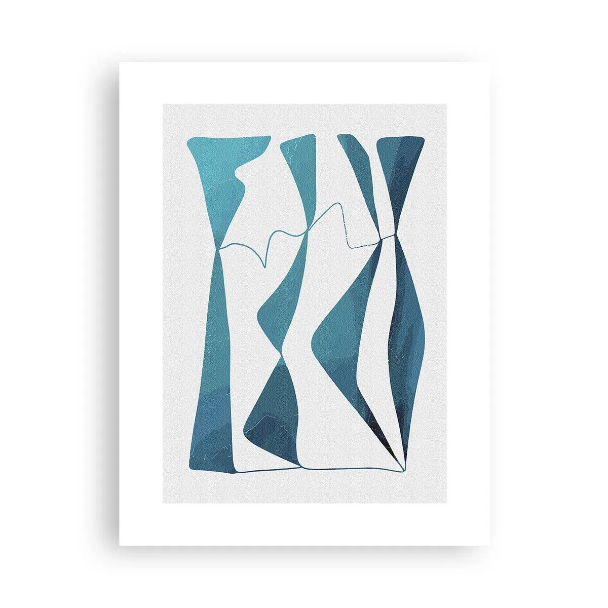 Plakát - Abstrakce: tyrkysový vztah - 30x40 cm