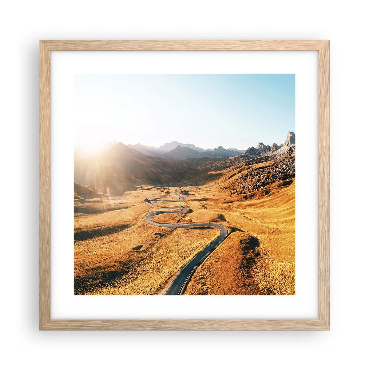 Plakát v rámu světlý dub - Ve zlatém údolí - 40x40 cm
