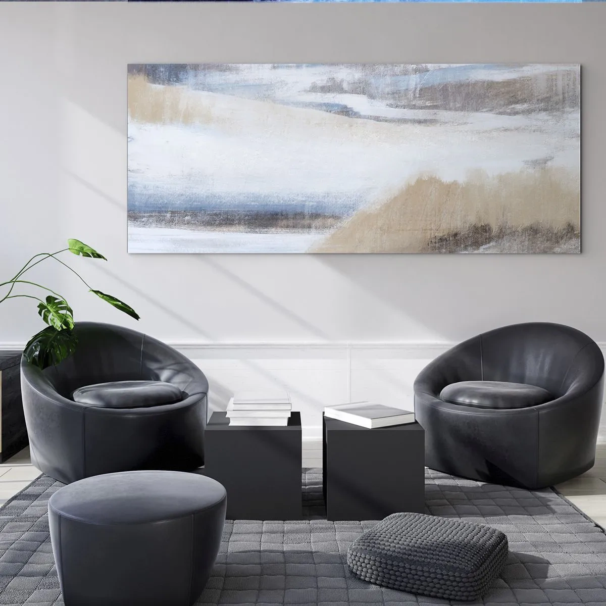 Obraz na skle - Zimní kompozice - 100x40 cm