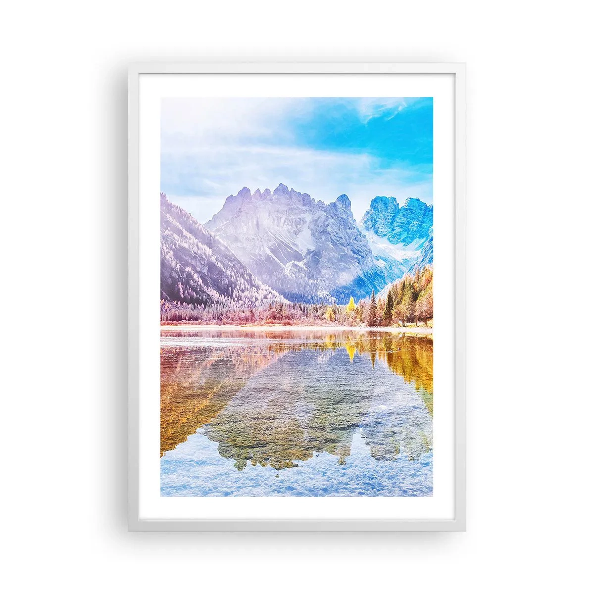 Plakát v bílém rámu - A v horách už je podzim - 50x70 cm